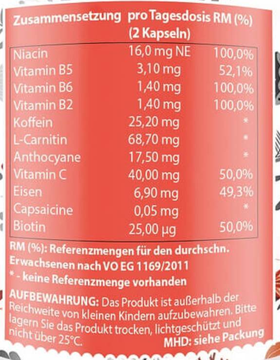 Integratore energetico | con vitamine & Caffeina - 60 capsule