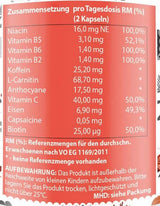 Integratore energetico | con vitamine & Caffeina - 60 capsule