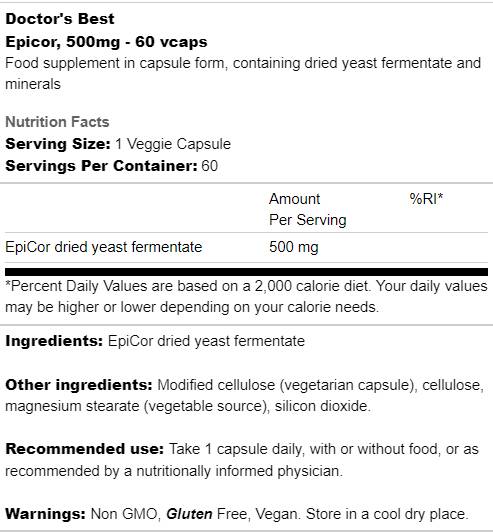 Epicor 500mg | Immunogeni ad alto metabolita - 60 capsule