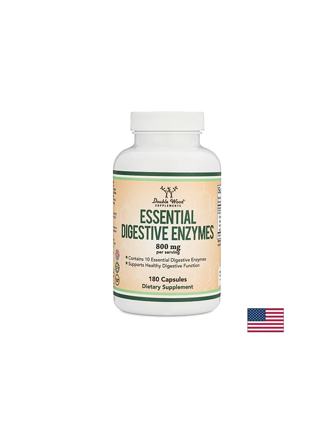Enzimi digestivi essenziali - Enzimi digestivi, 180 capsule <tc>Double Wood</tc>