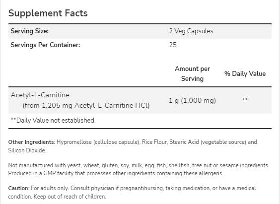 Acetil L -carnitina - 200 capsule
