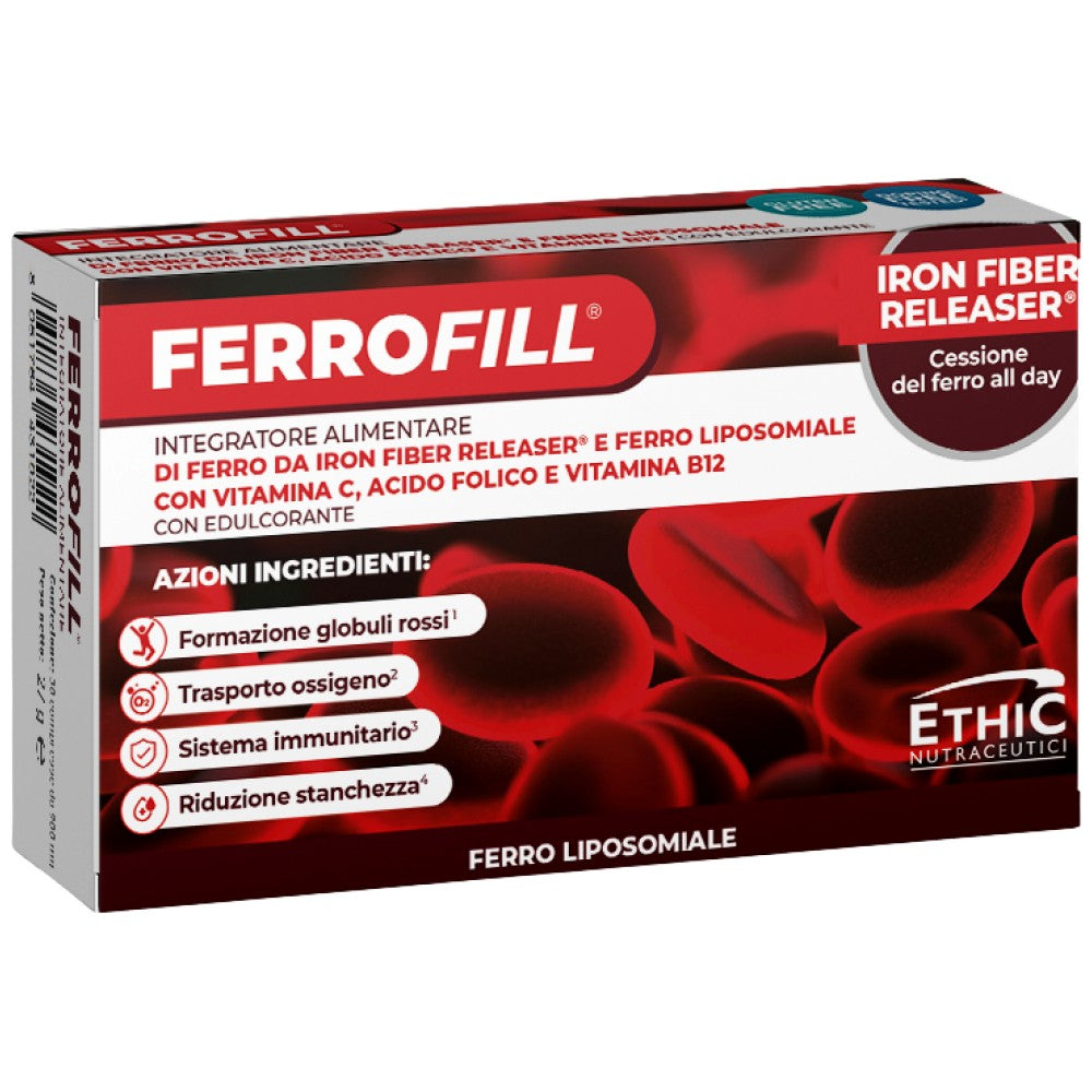FERROFILL 30 mg | con Iron Fiber Releaser® & Ferro liposomiale - 30 compresse
