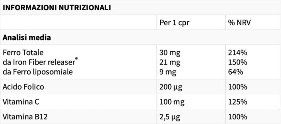 FERROFILL 30 mg | con Iron Fiber Releaser® & Ferro liposomiale - 30 compresse