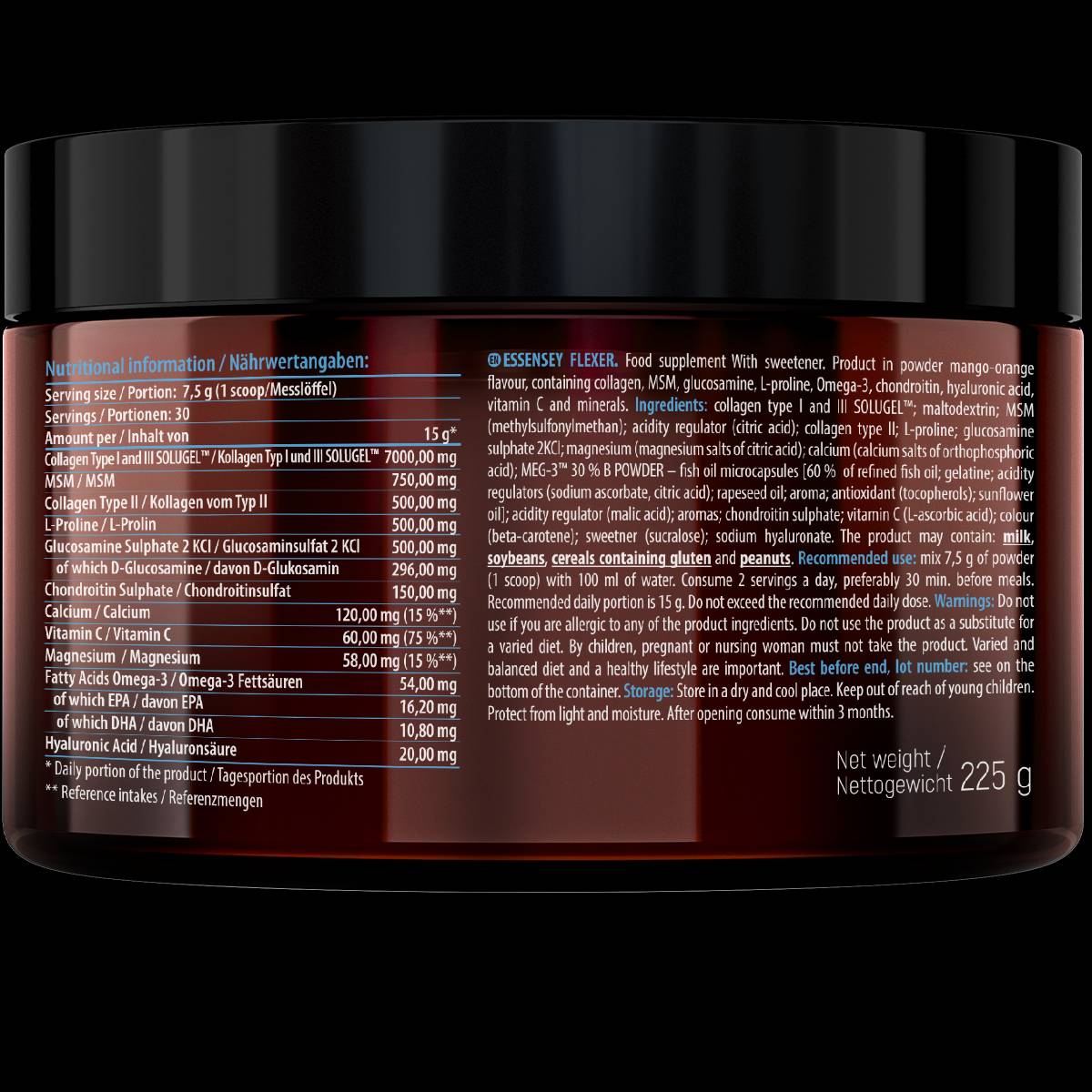 FLESSIBILE | con 7500 mg di collagene di tipo I, II e III - 225 grammi