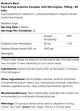 Complesso di arginina ad azione rapida | Con Nitrosigina 750 mg - 60 Compresse