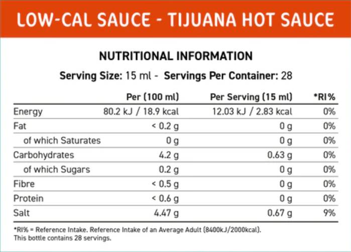 Salsa a basso contenuto calorico Fit Cuisine | Tijuana Calda - 425 ml