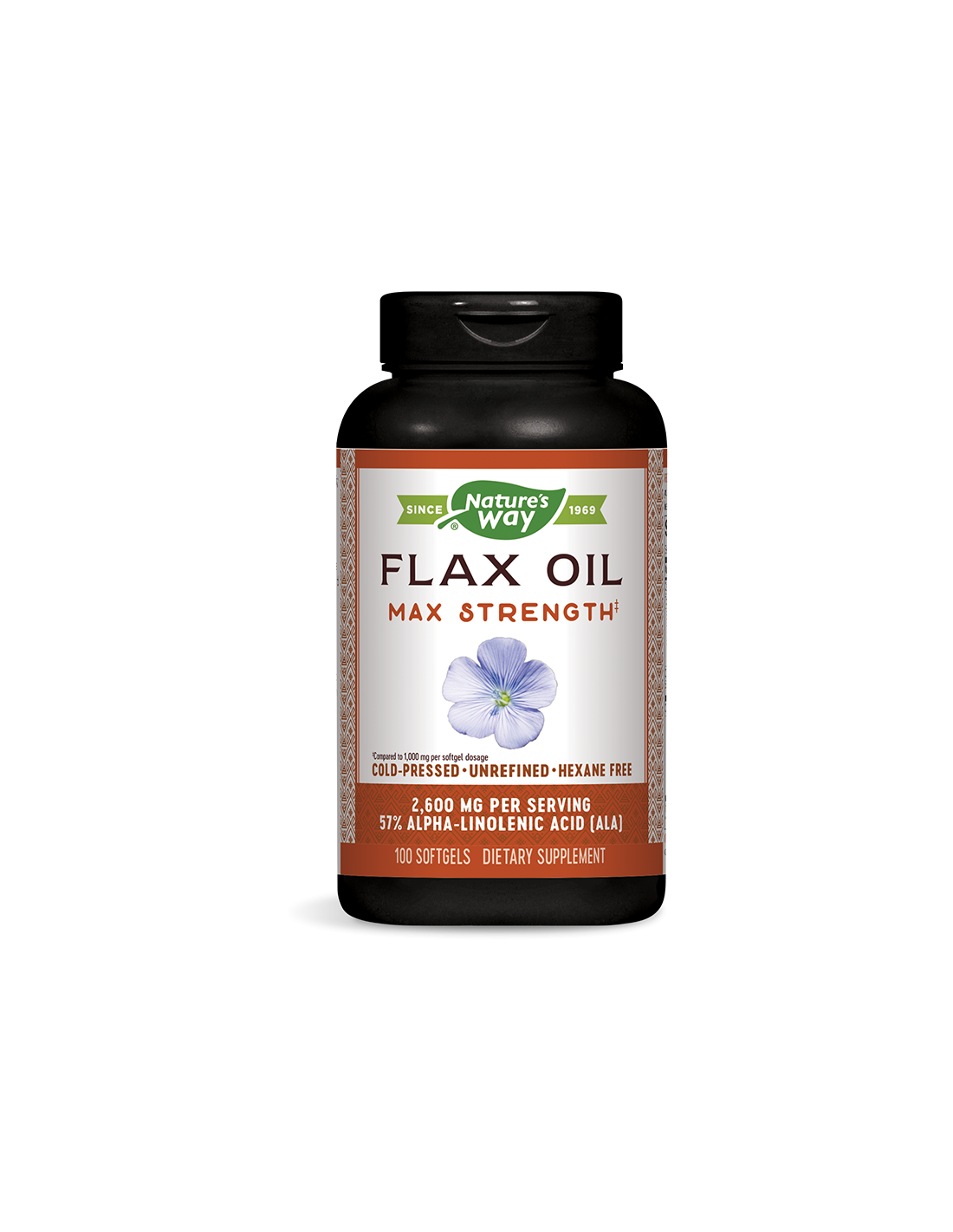 Olio di lino 1300 mg ad alta potenza - 100 capsule di gel