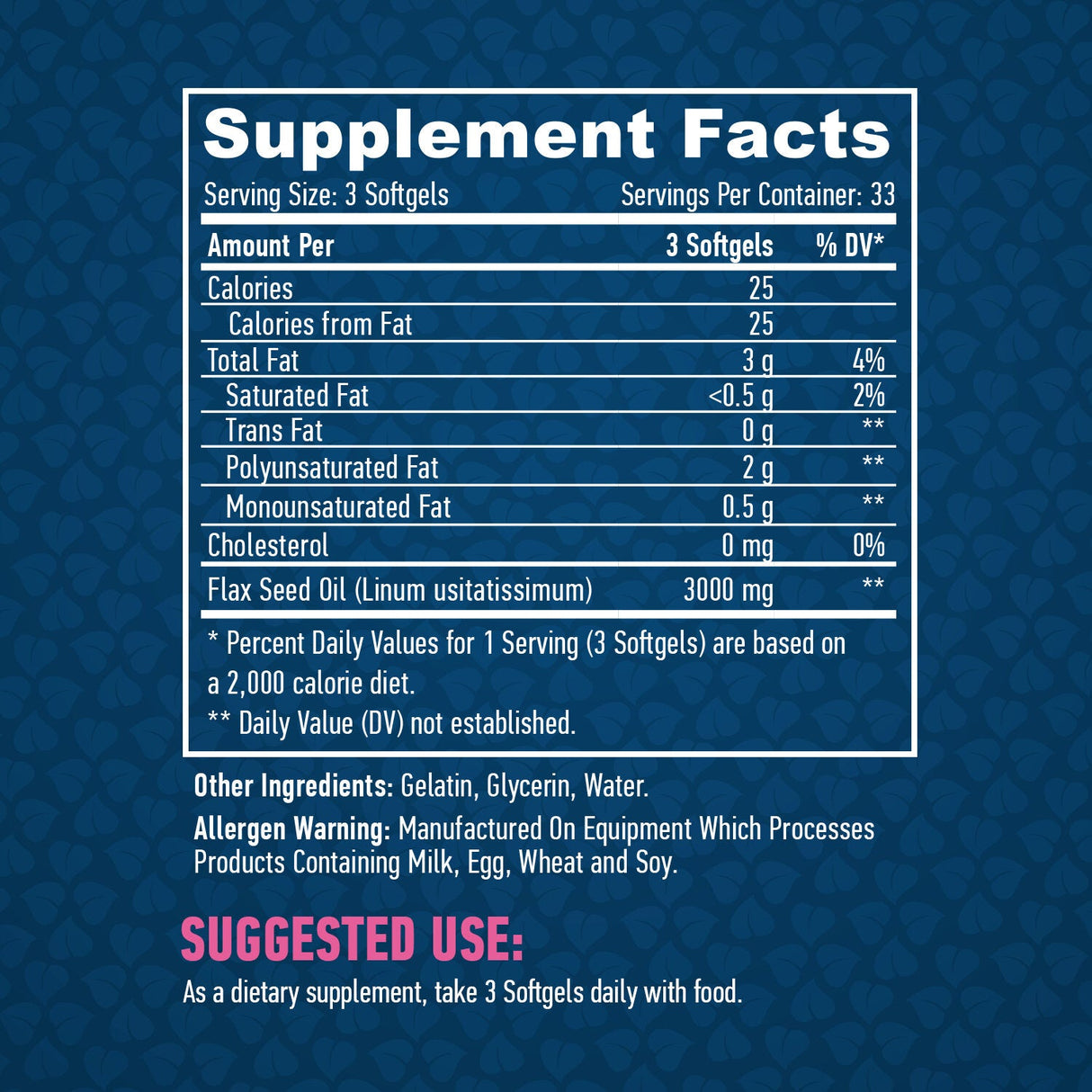Olio Di Semi Di Lino Biologico 1000mg. /100 capsule molli