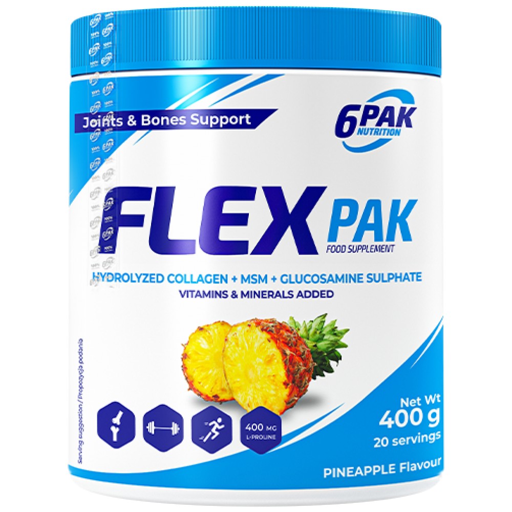 Flex Pak Powder | Collagene & Glucosamina, Condroitina, MSM, Acido Ialuronico - 400 grammi
