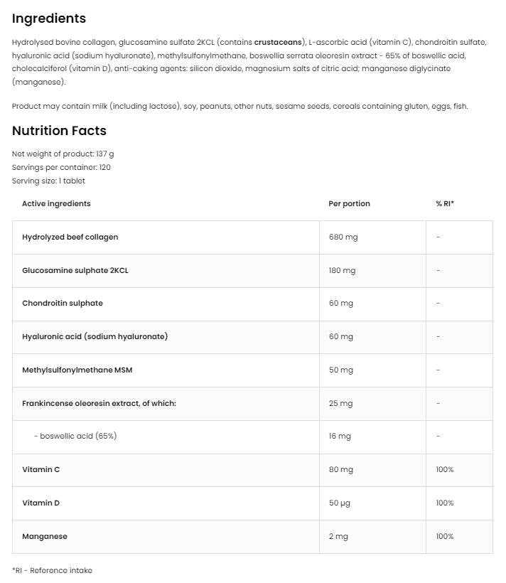 Flex Rigenerazione | Collagene + Glucosamina, Condroitina, MSM, Acido Ialuronico 120 Compresse