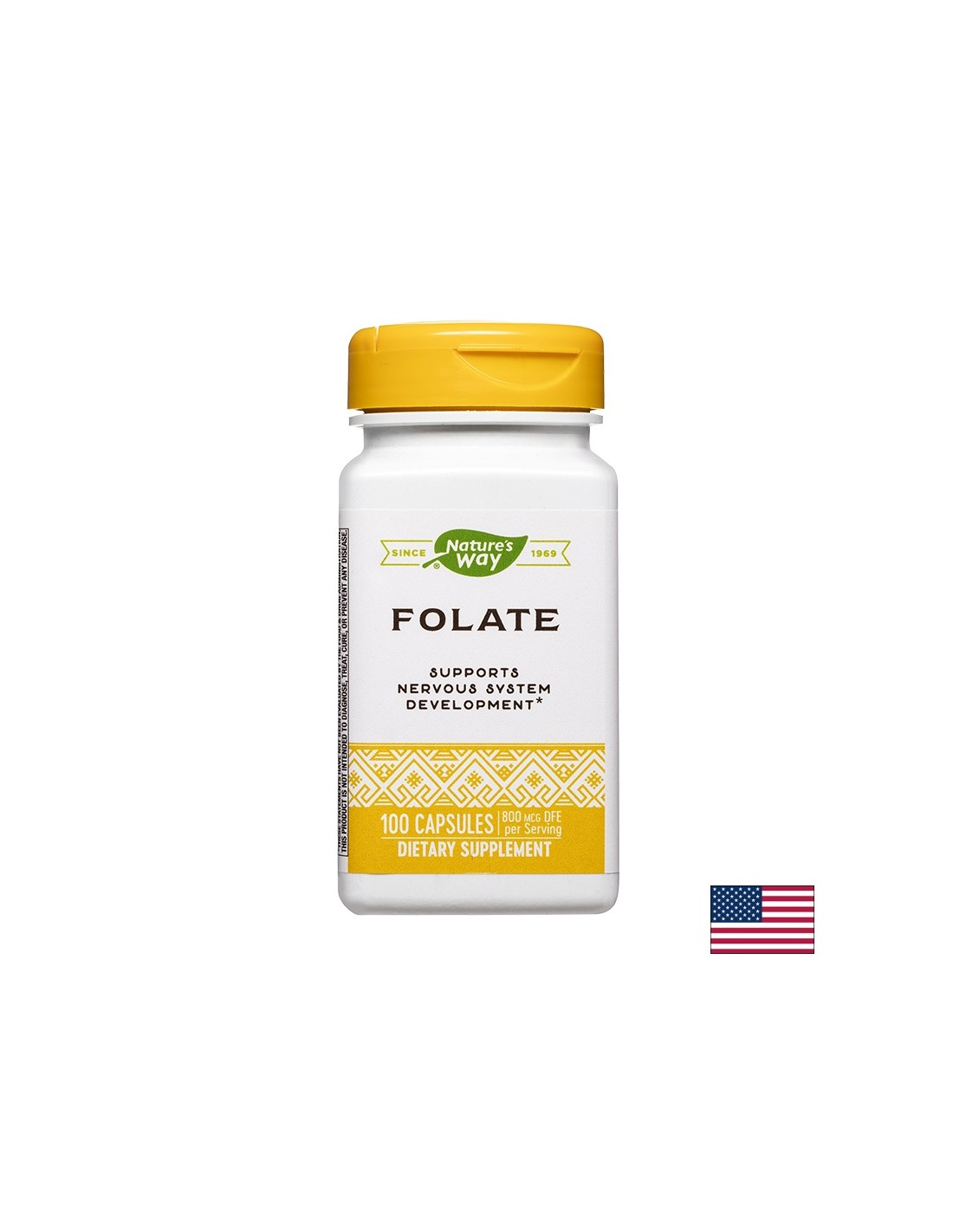 Folato - Folato 800 µg/Acido folico 480 µg, 100 capsule Nature's Way