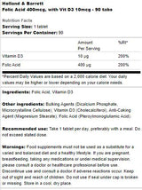 Acido folico 400 mcg | Con Vit D3 10 mcg - 90 Compresse