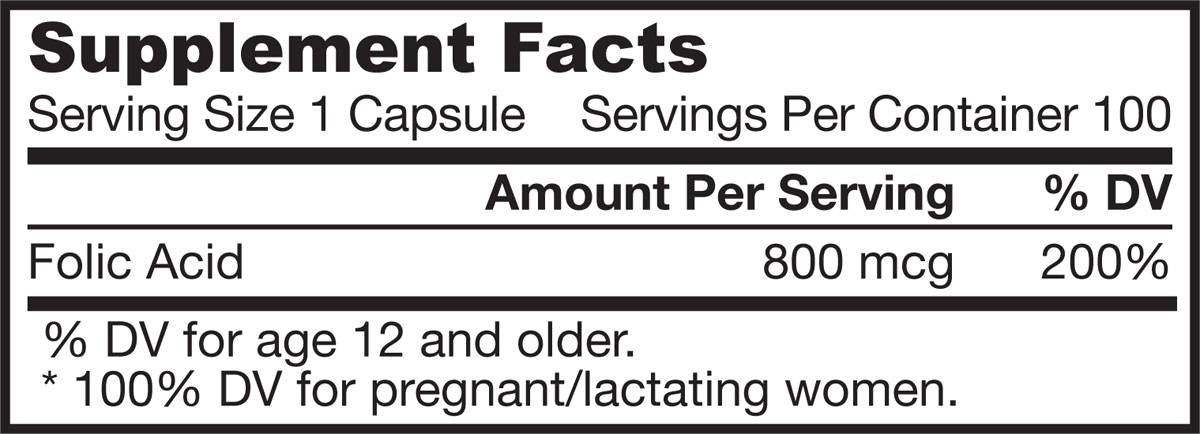 Acido Folico 800 mcg 100 capsule