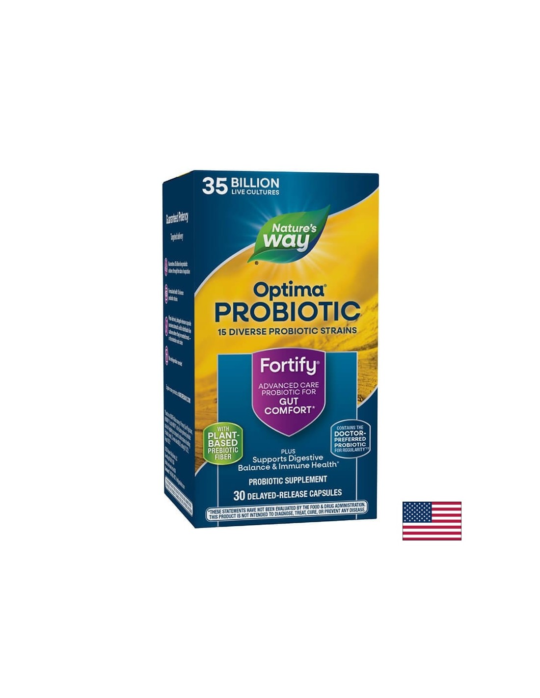 Fortify™ Optima® Daily Probiotic + Prebiotic - Fortify Optima Probiotic, 35 miliardi di probiotici attivi, 30 capsule Nature's Way