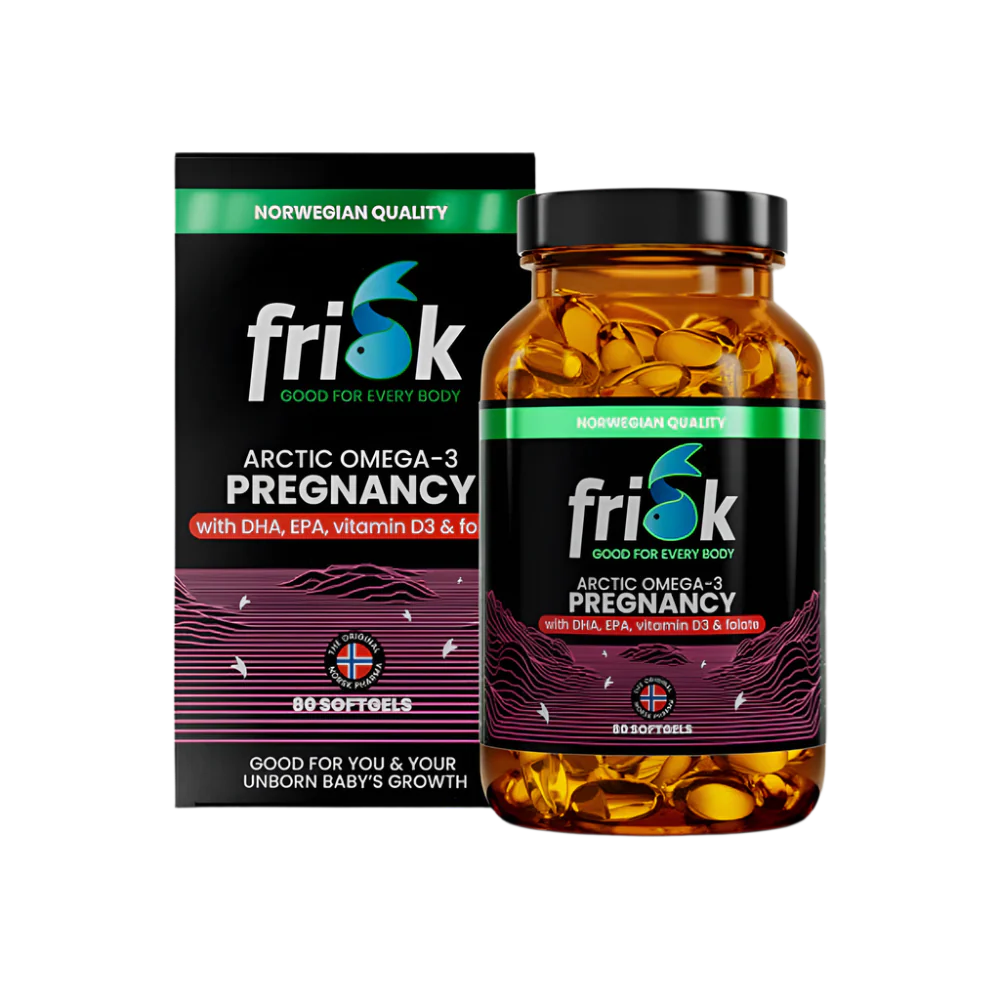 Gravidanza artica-Omega-3 per donne in gravidanza-100% di merluzzo selvatico dalla Norvegia-80 capsule
