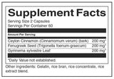 Cannella a spettro completo, fieno greco & Gymnema - 120 capsule