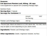 Foglia di piantaggine a spettro completo 400 mg 60 capsule