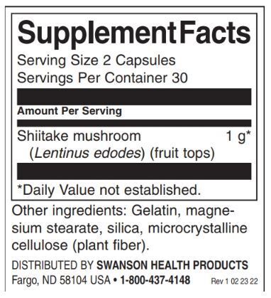Funghi Shiitake a spettro completo 500 mg - 60 capsule