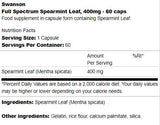 Foglia di menta verde a spettro completo 400 mg 60 capsule
