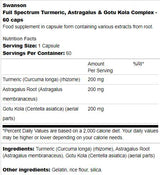 Complesso completo di curcuma, astragalo e centella asiatica 60 capsule