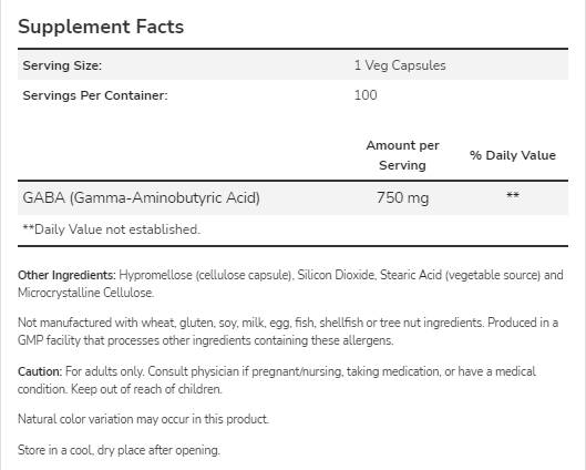 GABA 750 mg - 200 capsule