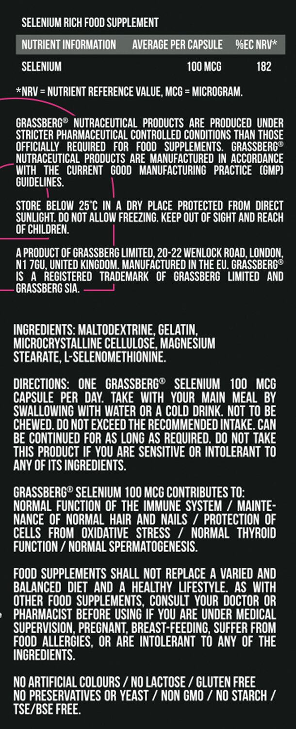 GRASSBERG Selenio 100 mcg 60 capsule