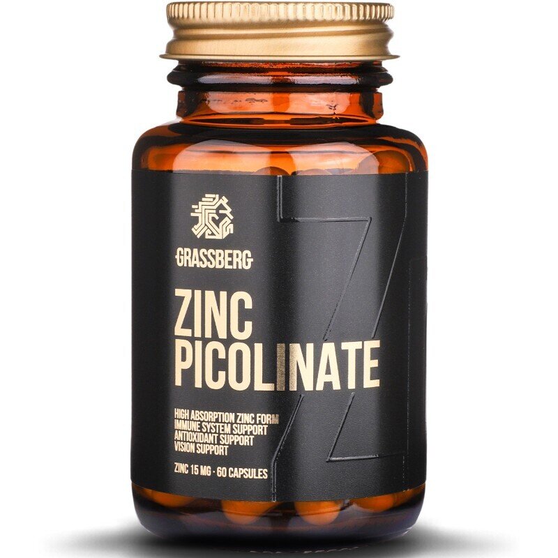 GRASSBERG Zinco Picolinato 15mg - Alto Assorbimento 60 Caps