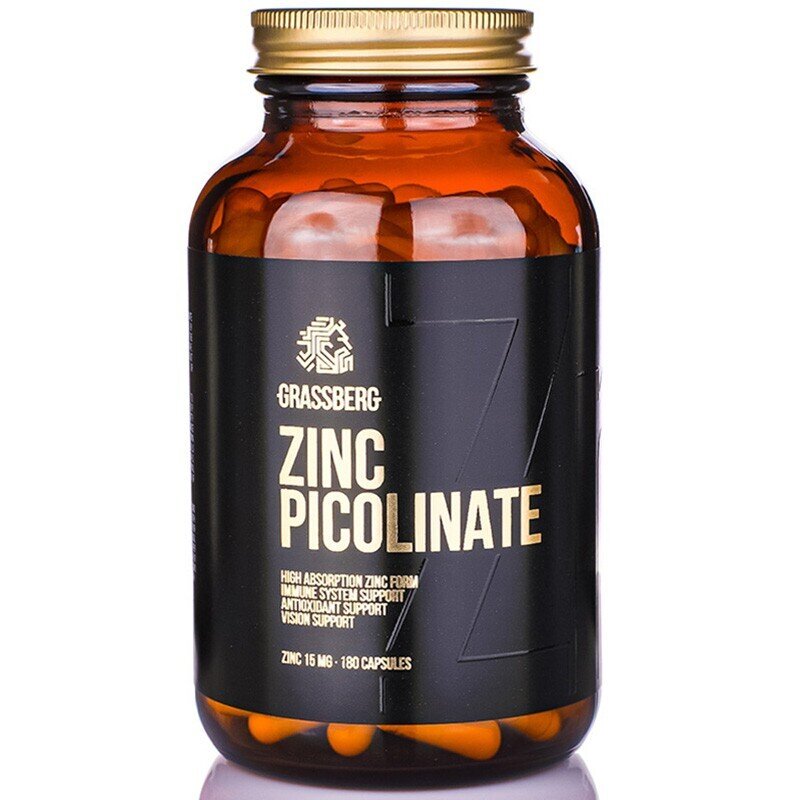 GRASSBERG Zinco Picolinato 15mg - Alto Assorbimento 60 Caps