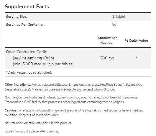 Aglio 5000 | Odore controllato - 90 compresse