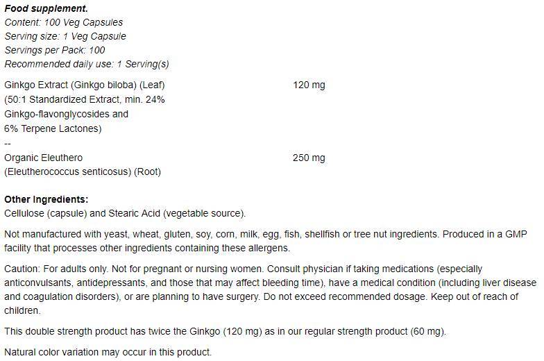 Ginkgo Biloba 120 mg/Doppia potenza - 200 capsule