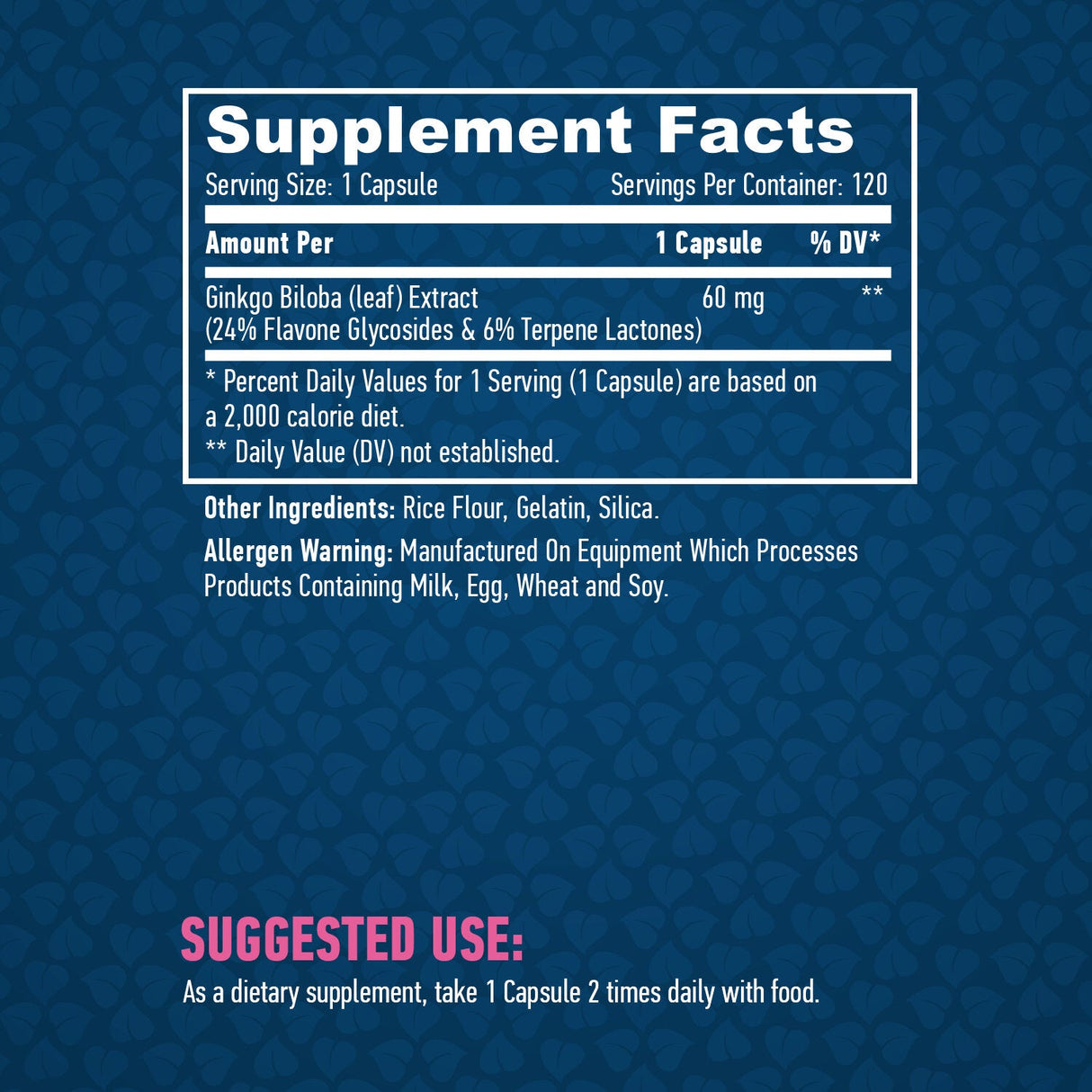 Ginkgo Biloba 60mg. /120 capsule.