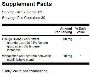 Ginkgo con Vinpocetina (standardizzato) 40 mg - 60 capsule