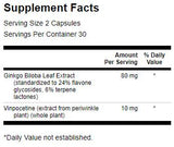 Ginkgo con Vinpocetina (standardizzato) 40 mg - 60 capsule