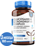 Glucosamina Condroitina /180 capsule, 90 giorni/ con Curcuma, Zenzero & Vitamina C <tc>Nutravita</tc>