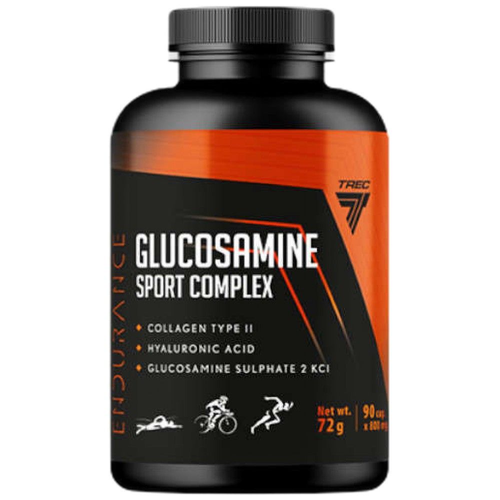 Complesso sportivo di glucosamina | con acido ialuronico & Collagene di tipo II - 90 capsule