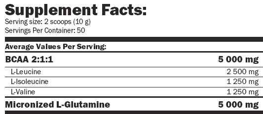 Glutammina + BCAA/Aromatizzato 0,530 kg