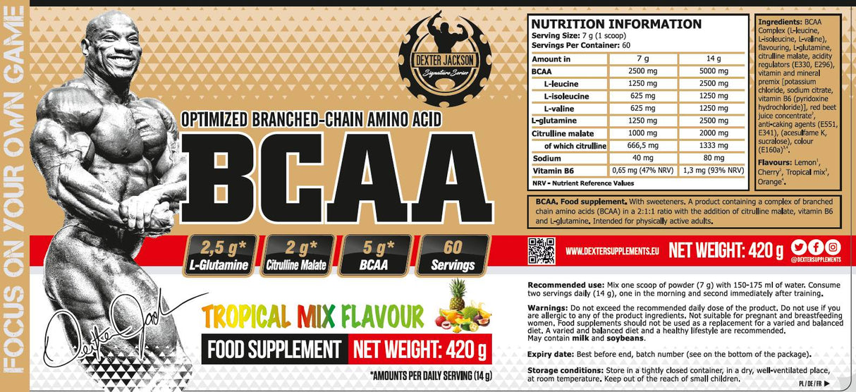 Serie Gold | BCAA con L-Glutammina & L-Citrullina Malato - 420 grammi