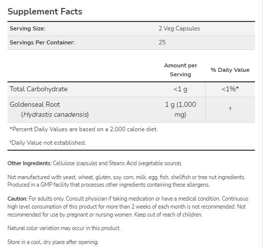 Radice Goldenseal 500 mg - 50 capsule