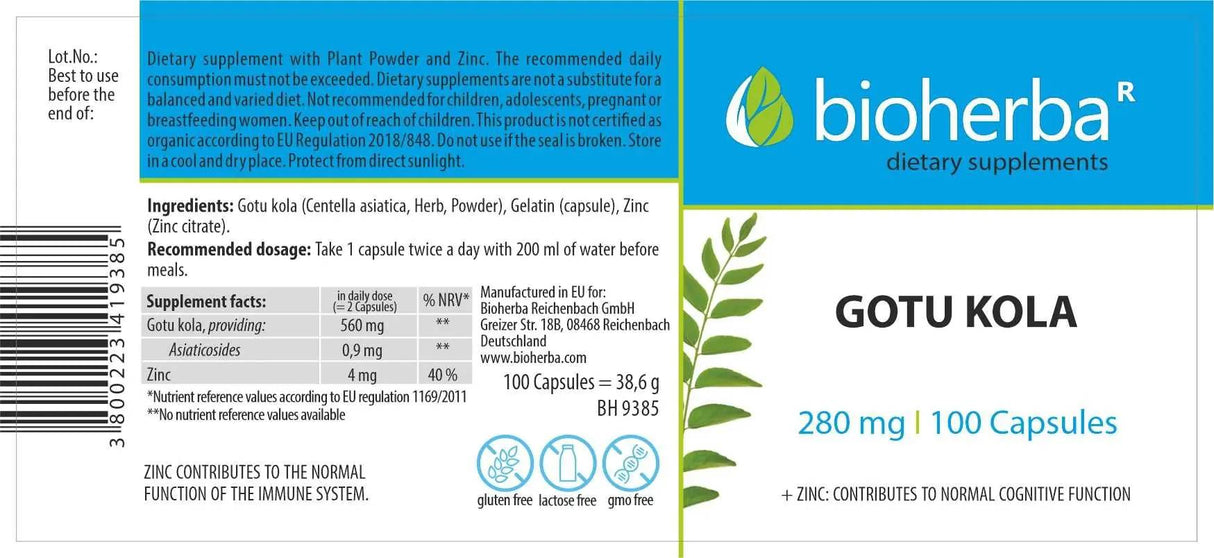 Centella asiatica 280 mg - 100 capsule