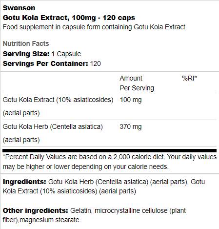 Estratto di centella asiatica 100 mg 120 capsule