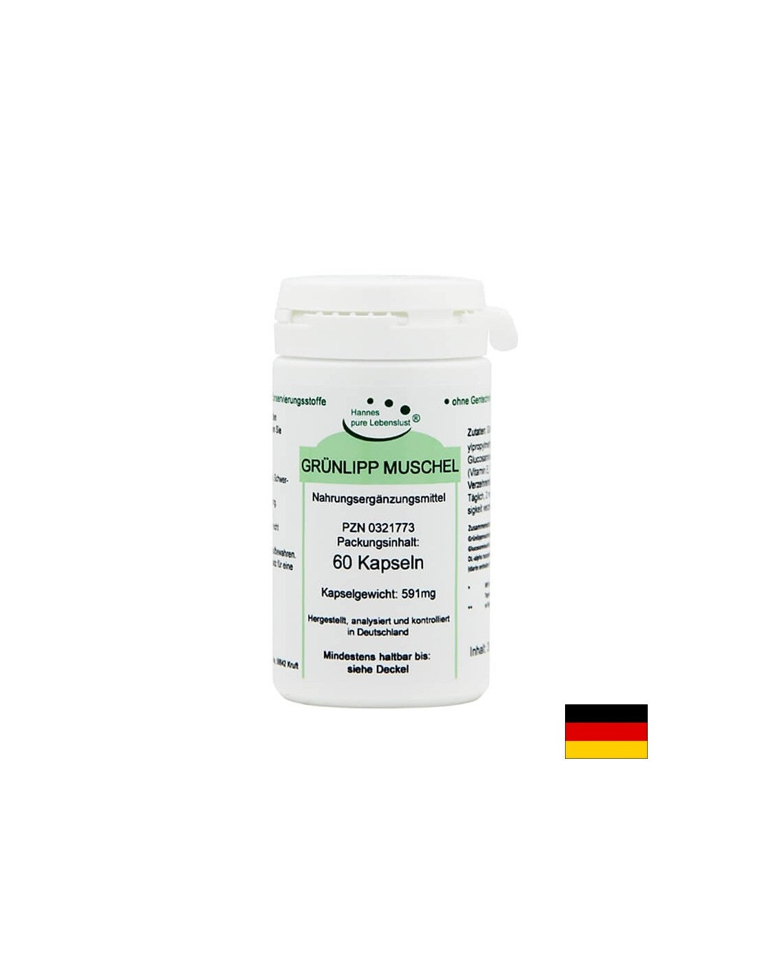 Muschel Grünlipp/Cozza dalle labbra verdi con glucosamina solfato, 60 capsule El Compra