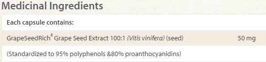 Estratto di semi d'uva 50mg 60 capsule