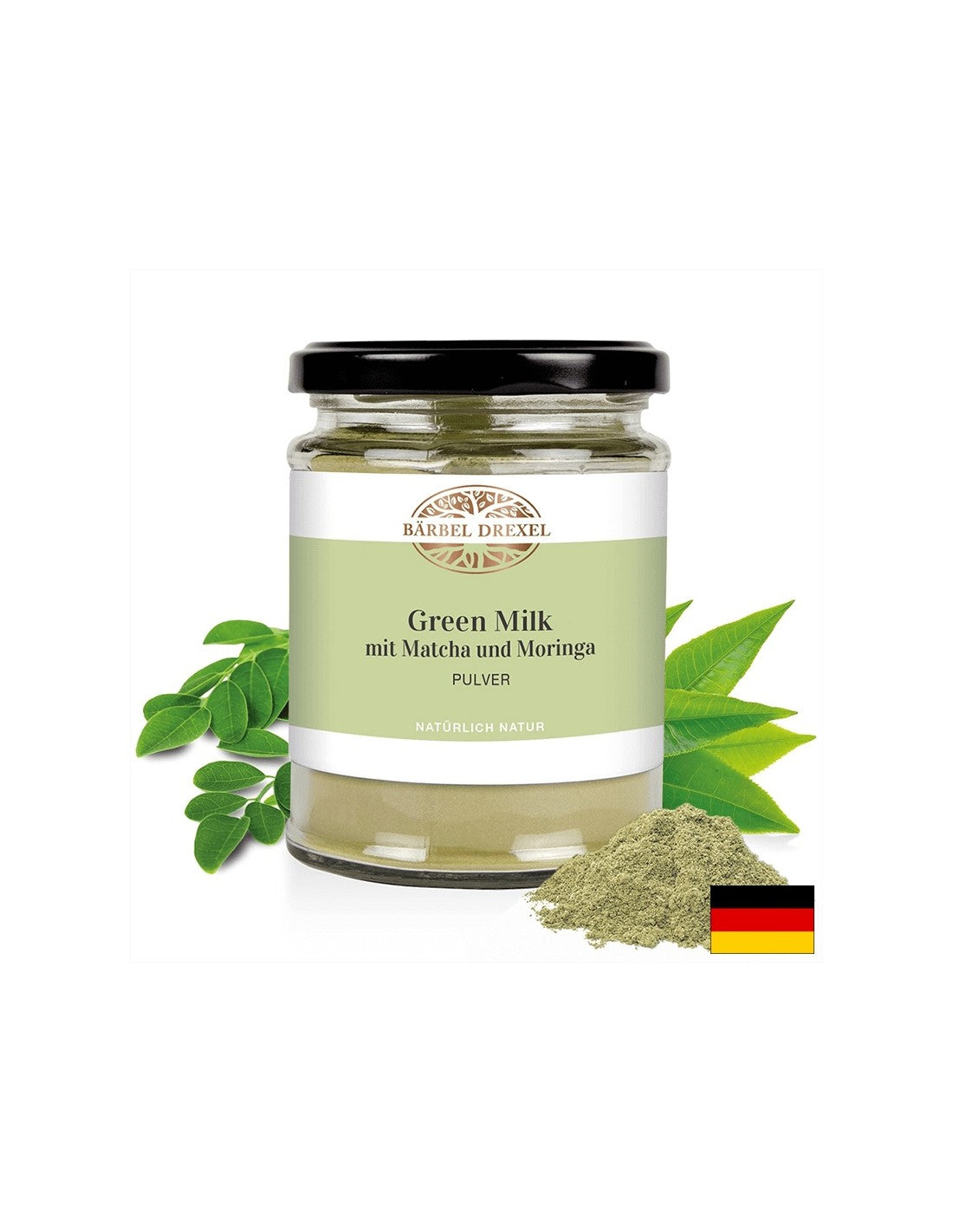 Green Milk mit Matcha und Moringa Pulver/Latte verde con matcha e moringa, polvere, 120 g <tc>Bärbel Drexel</tc>