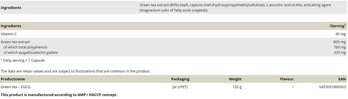 Tè Verde - EGCG - 120 capsule