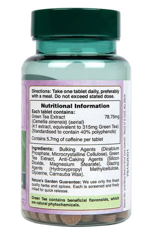Estratto di tè verde 315 mg | Il giardino della natura - 200 compresse