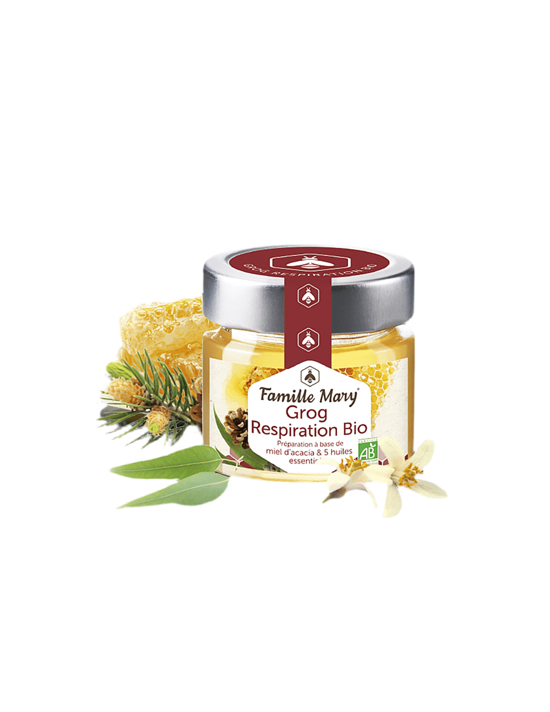 Grog Respiration Bio/Grog per le vie respiratorie (con miele di acacia e 4 oli essenziali) 100 g Famille Mary
