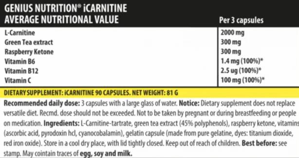 icarnitina - 90 capsule