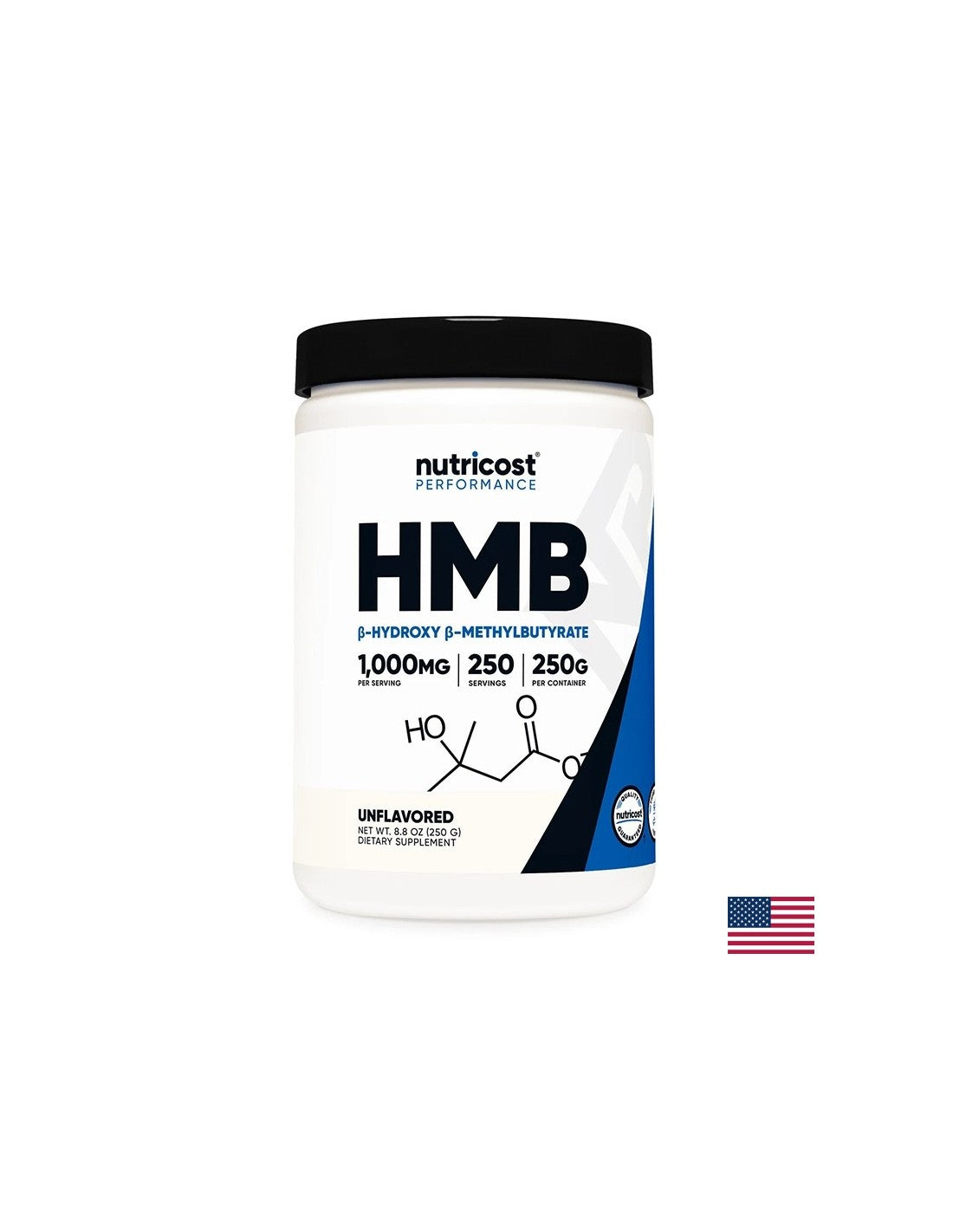 Per gli sport attivi - HMB (Beta-idrossi Beta-metil butirrato), 250 g di polvere