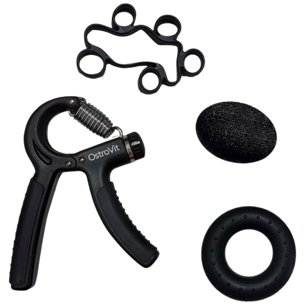 Attrezzatura per esercizi per mani e braccia | Impugnatura per avambraccio + Gomma per allenamento grip e dita 4 pz.