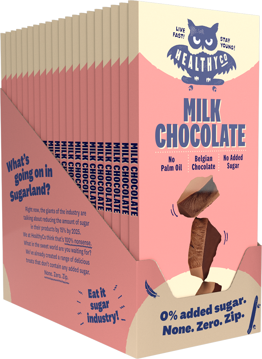 <tc>HealthyCo</tc> cioccolato al latte 100 grammi - senza zuccheri aggiunti e senza olio di palma